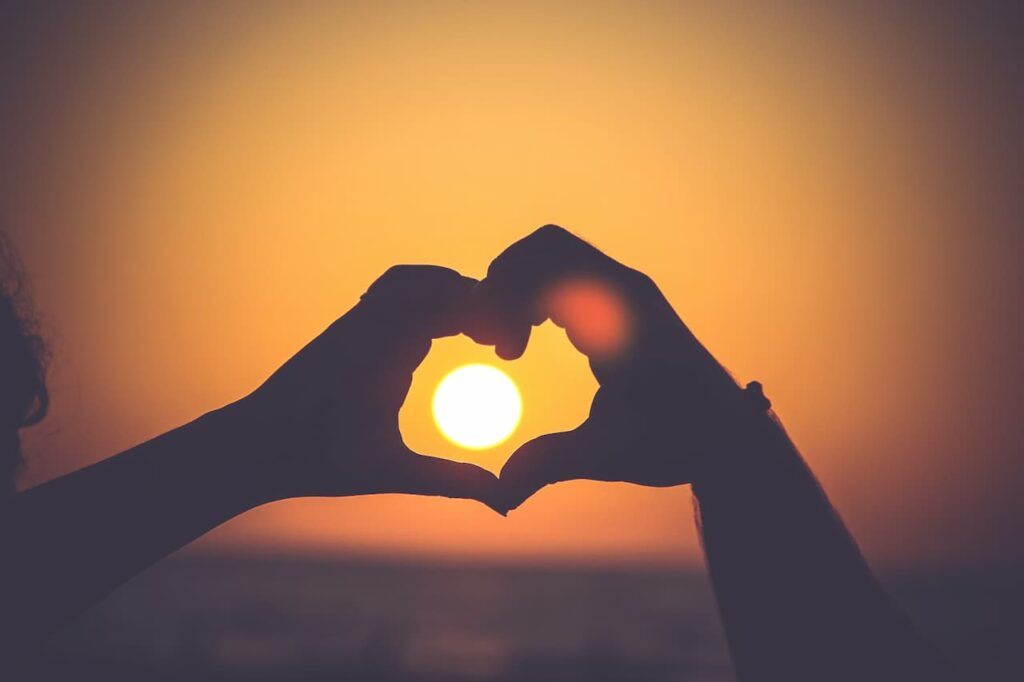 Heart shaped sun